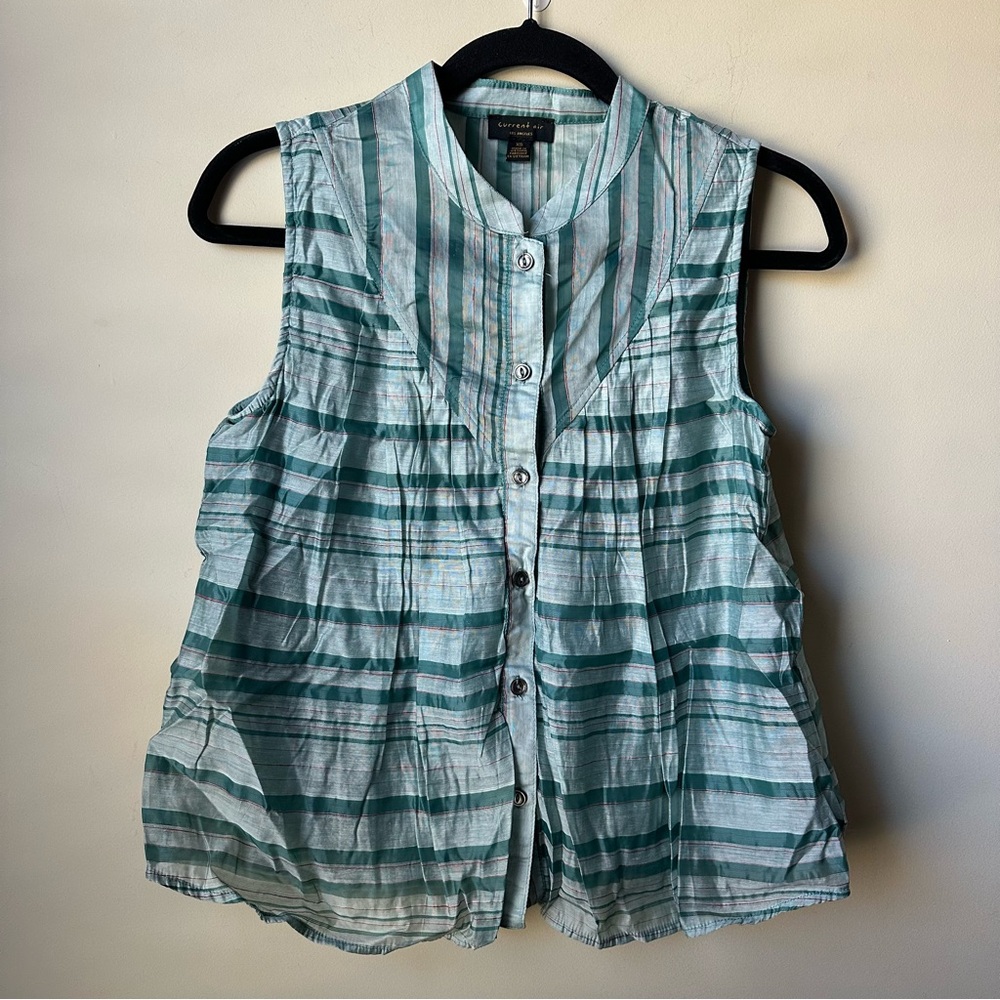 Current Air Los Angeles by Anthropologie Sleeveless Button Down Womens Blouse XS